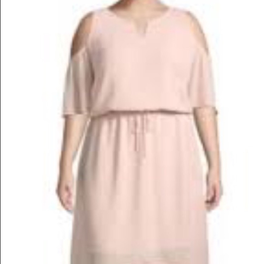 NWT Blush Pink Cold Shoulder High Low Maxi